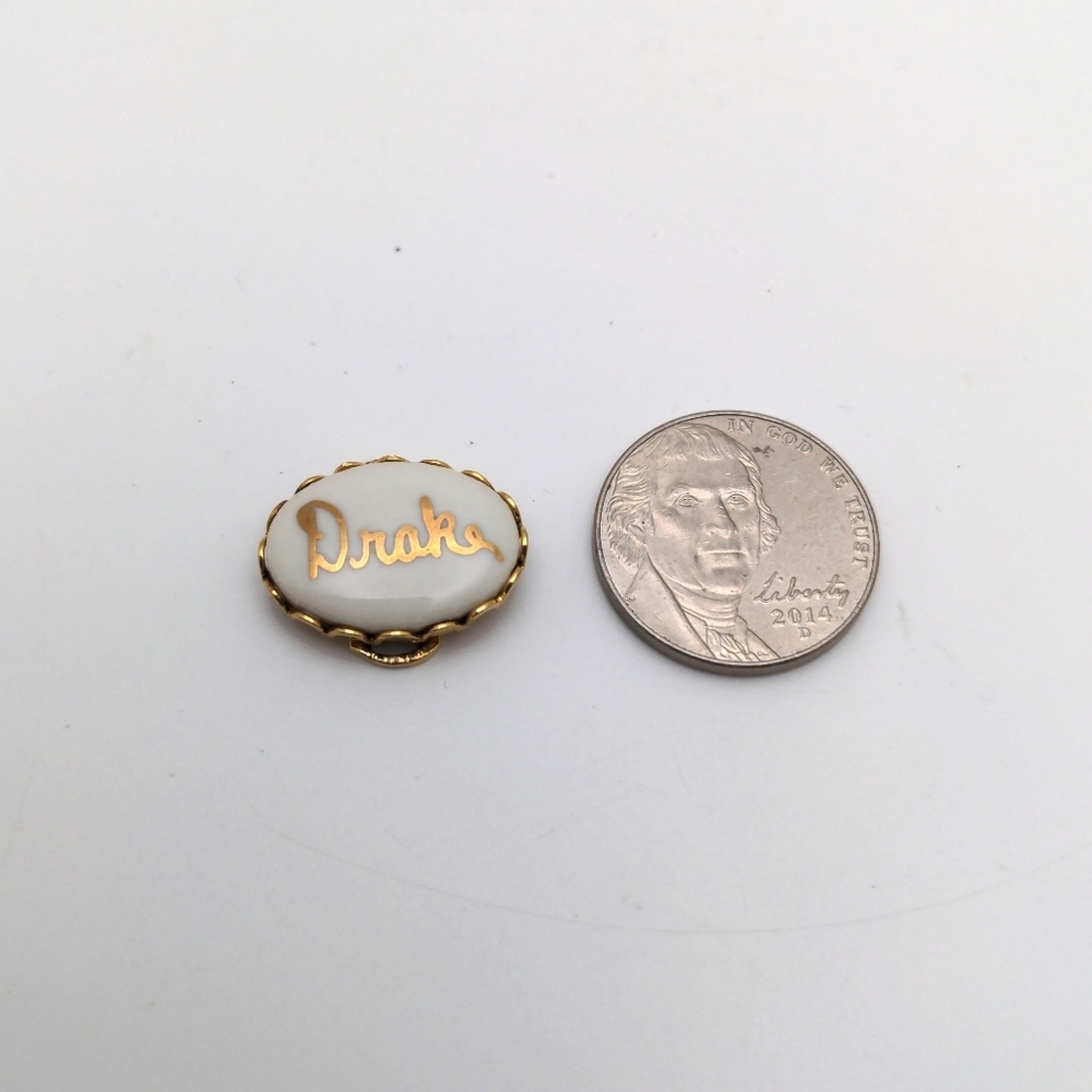 Custom Name 'Drake' Ceramic Bead in Gold - Picture 3 of 4